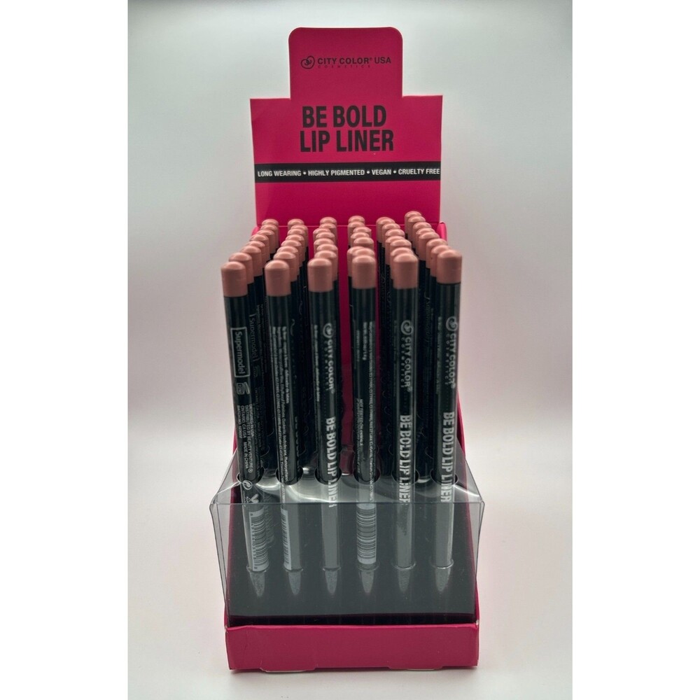 48pc City Color Be Bold Lip Liner "Supermodel" Matte Nude Countertop Display Box